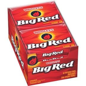 [해외직구] Wrigley`s 위글리스 빅레드 시나몬 껌 15스틱 10팩 Big Red Cinnamon Gum 15-Stick Pack (10 packs)