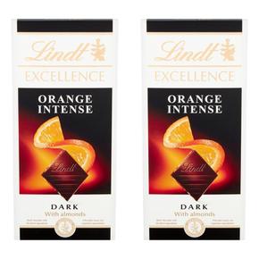 [해외직구] Lindt 린트 엑설런스 인텐스 오렌지 다크 초콜릿 바 100g 2팩