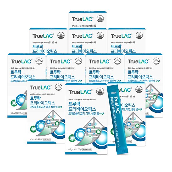 트루락 프리바이오틱스 아연 유산균 4.5g* 30포 10+1박스