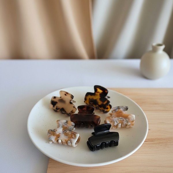 [옷자락] 여성용 데일리 미니 집게 헤어핀 반묶음 올림머리 액세서리