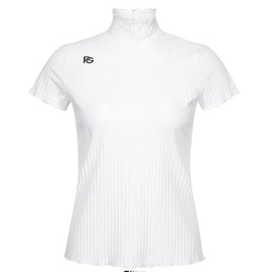 [23 SUMMER] 여성 프릴 하이넥 골조직 반팔 티셔츠 521C2TI063