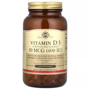 비타민 D3 콜레칼시페롤 10 mcg 400 IU 250 소프트젤 유통기한 보장