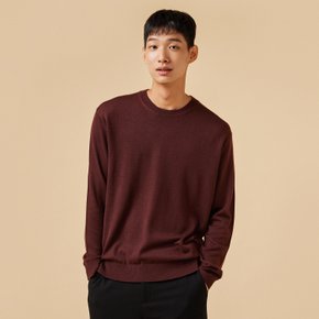 *정상가 39,900원*남 메리노울 블렌디드 라운드넥 니트_BURGANDY