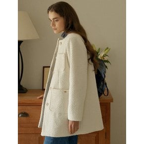 T Winter Tweed Padded Jacket_Snow Ivory