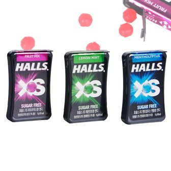  HALLS 호올스 XS 멘톨 사탕 졸음방지 미니 캔디 6개 교차가능