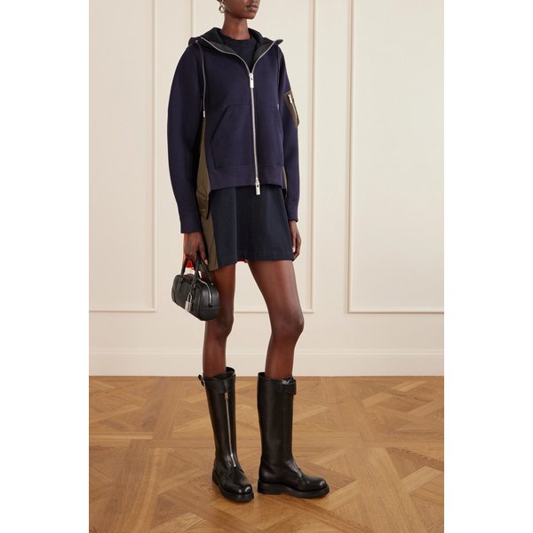 스펀지 스웨트 쉘 패널 코튼 블렌드 저지 집업 후드 티셔츠 46376663163025261