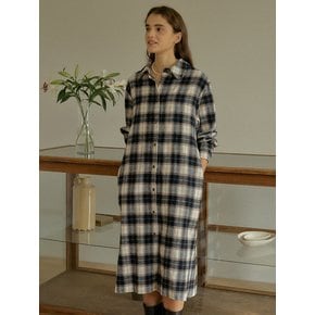 T French Mood Check Shirt Dress_Ivory Mix