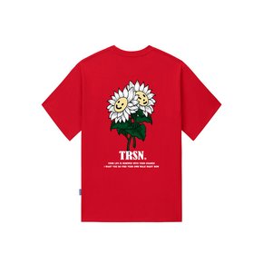 SMILE FLOWER T-SHIRTS - RED