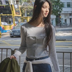 Layered knit bustier SET [TISP05SW06]_Gray