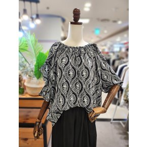 노원점 소매 벌룬 나염 블라우스 A25SH5701