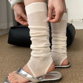 지로 일본풍 레그워머 오픈토 발레 양말