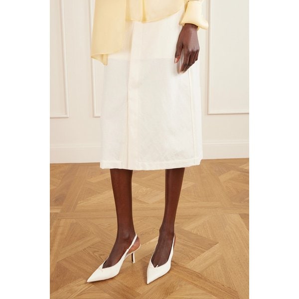 모리아 레이스 트림 트윌 슬링백 펌프스 46376663162977440