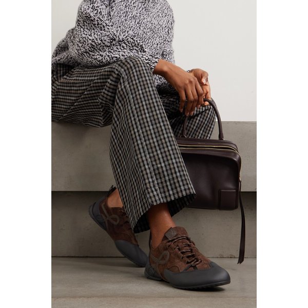 그립 가죽과 스웨이드 스니커즈 다크 브라운 46376663163050863