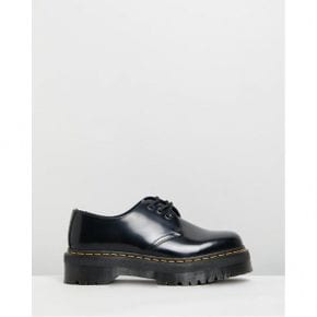 3358606 Dr Martens 남녀공용 1461 쿼드 폴리쉬 매끄러운 신발 - 블랙 51097635