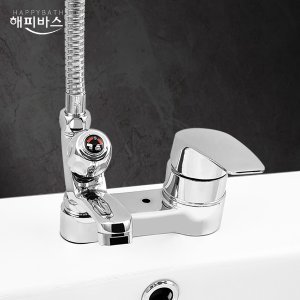 고치고 케이앤씨 KN-1004 세면기 샤워겸용 수전 3홀 대붙이 수도꼭지 국산 세면대용 시공 교체 인테리어 욕실