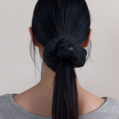 Soft Cotton Cable Scrunchie (Charcoal)