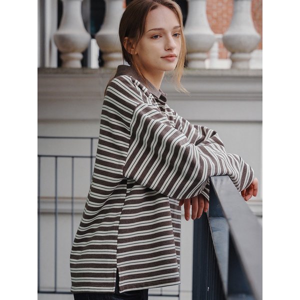 5113 스트라이프 쮸리 티셔츠 (브라운)