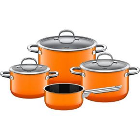 독일 실리트 냄비 팟 Silit Passion orange 4piece saucepan set with glass lid Silargan funct