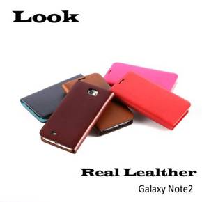 Galaxy Note2 Real Leather Case (천연가죽 다이어리 케이스) - Pink