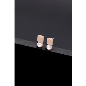 Peachmoonstone Pink Pearl Earrings 8mm [Option-귀찌 Earclip]