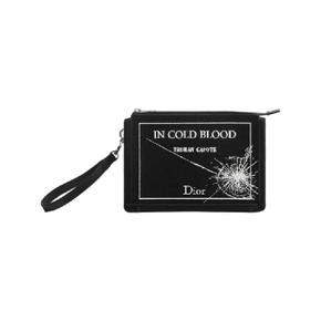 디올 A5 트라이앵글 파우치 북 커버 자수 블랙 화이트 2BTCA629JAC-H960