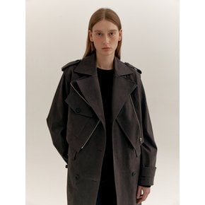 COTTON BELTED COAT (CHARCOAL)