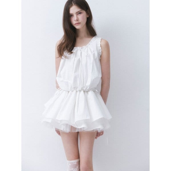 CLOUD FRILL RIBBON DRESS_TT6S605IV