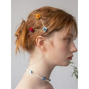 Color flower vintage hairpin (3colors)