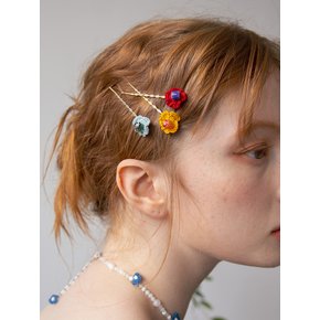 Color flower vintage hairpin (3colors)