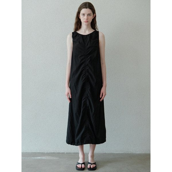 puckering banding dress (black)
