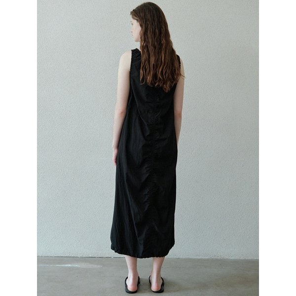 puckering banding dress (black)