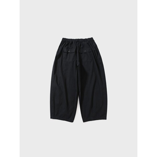 Herringbone Fatigue Balloon Pants - Black