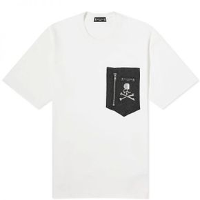 Mastermind 재팬 집 포켓 티셔츠 - 화이트 MJ24E12-TS111-WHT