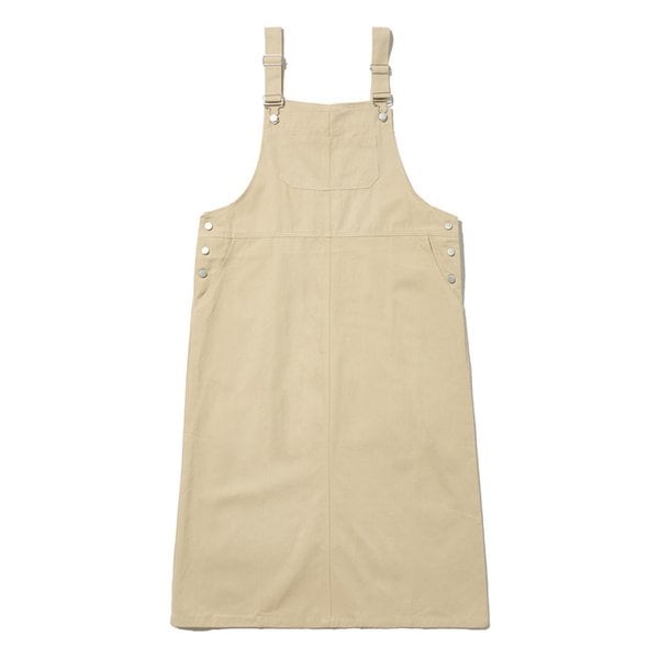 코튼 베어 오버롤 롱 원피스 (베이지)