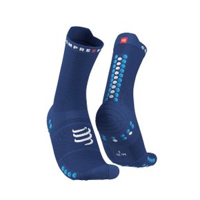 컴프레스포트 러닝 하이컷  양말 PRO RACING SOCKS V4.0 RUN HIGH SODALITE/FLUO BLUE