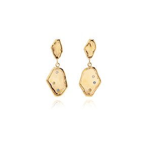 Fluid frame gold Earring