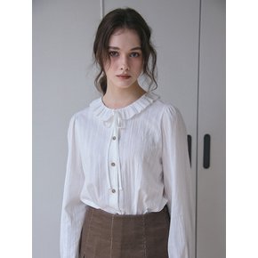 RUFFLE COLLAR COTTON BLOUSE_WHITE