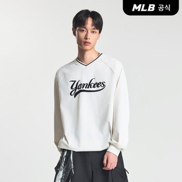 MLB [코리아공식] 스포티브 바시티 오버핏 우븐 맨투맨 NY (Cream)