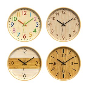 우드 원형 무소음 벽시계 거실 학교 인테리어 벽걸이 시계 ODM-CLOCK05