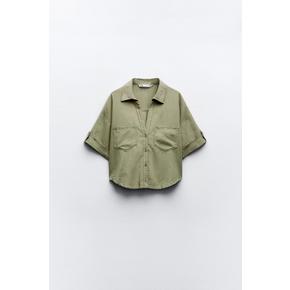 반팔 린넨 혼방 셔츠 2186/716 LIGHT KHAKI