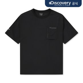 남성 경량 폴튼 고프코어 우븐 포켓포인트 티셔츠 (BLACK)