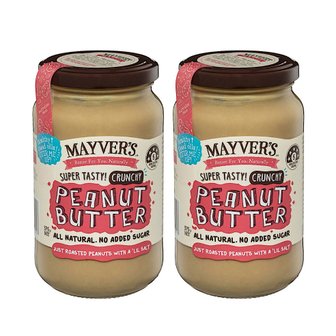  메이버스 크런치 피넛 버터 땅콩잼 Mayvers Crunchy Peanut Butter 375g 2개