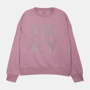 DKNY 키즈 패턴 플리스 맨투맨 딥핑크 Q75544DG