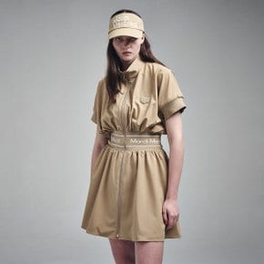 [마르디메크르디악티프]PUFF SLEEVE FLARE DRESS METAL BLOOMMARDI WAPPEN_BEIGE IVORY