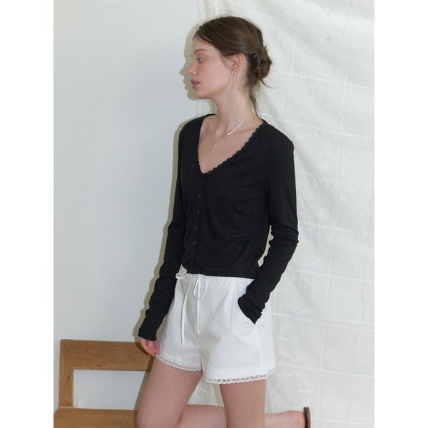 [리퍼브] Rosanna v lace cardigan (black)