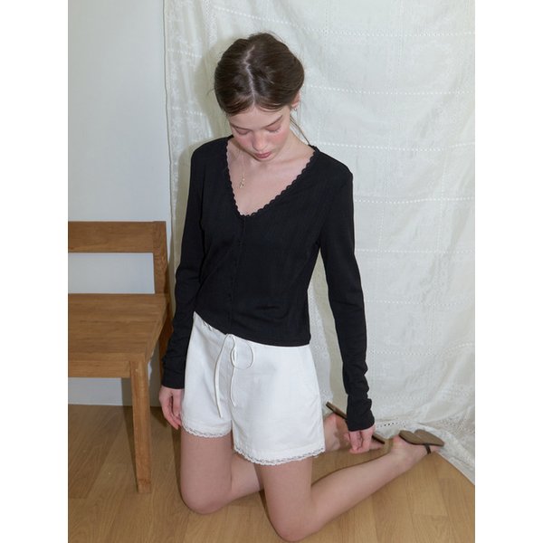 [리퍼브] Rosanna v lace cardigan (black)