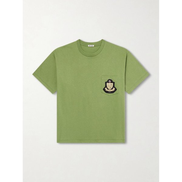 보디 로고 아플리케 코튼 저지 티셔츠 46376663162957875