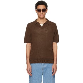 메르츠 비 슈바넨 브라운 코튼 폴로 셔츠 KNITPOLO02 Chocolate.192