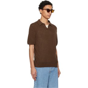 메르츠 비 슈바넨 브라운 코튼 폴로 셔츠 KNITPOLO02 Chocolate.192
