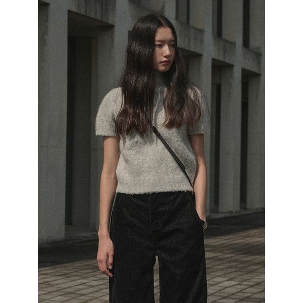 ALERA ALPACA TURTLENECK HALF KNIT_GRAY